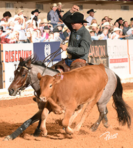image of Jake Gorrell and Plain Catty winning the 2017 NRCHA Snaffle Bit Open Futurity Championship.